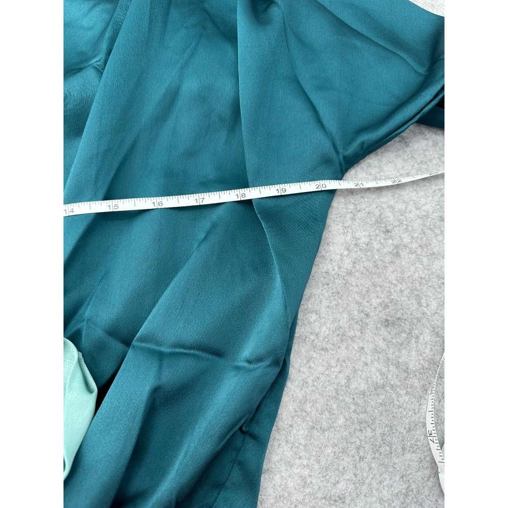 STRUT & BOLT Jade Green and Dark Teal Wrap Blouse BodySuit Women's Medium NEW - Picture 8 of 10